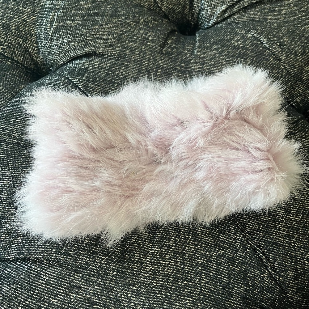 100% Rabbit Fur Headband / Ear Warmer – Blush Lavender Pink  (retail 350$CAD)